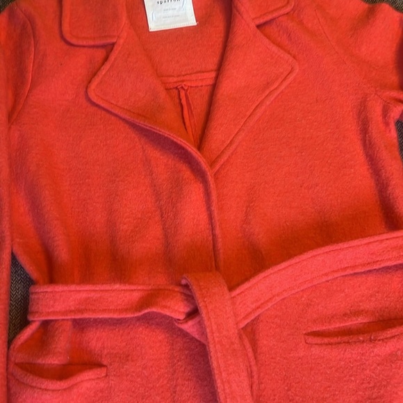 Anthropologie sparrow 100% Wool Coral Knit Belted Blazer sz S - Picture 4 of 11